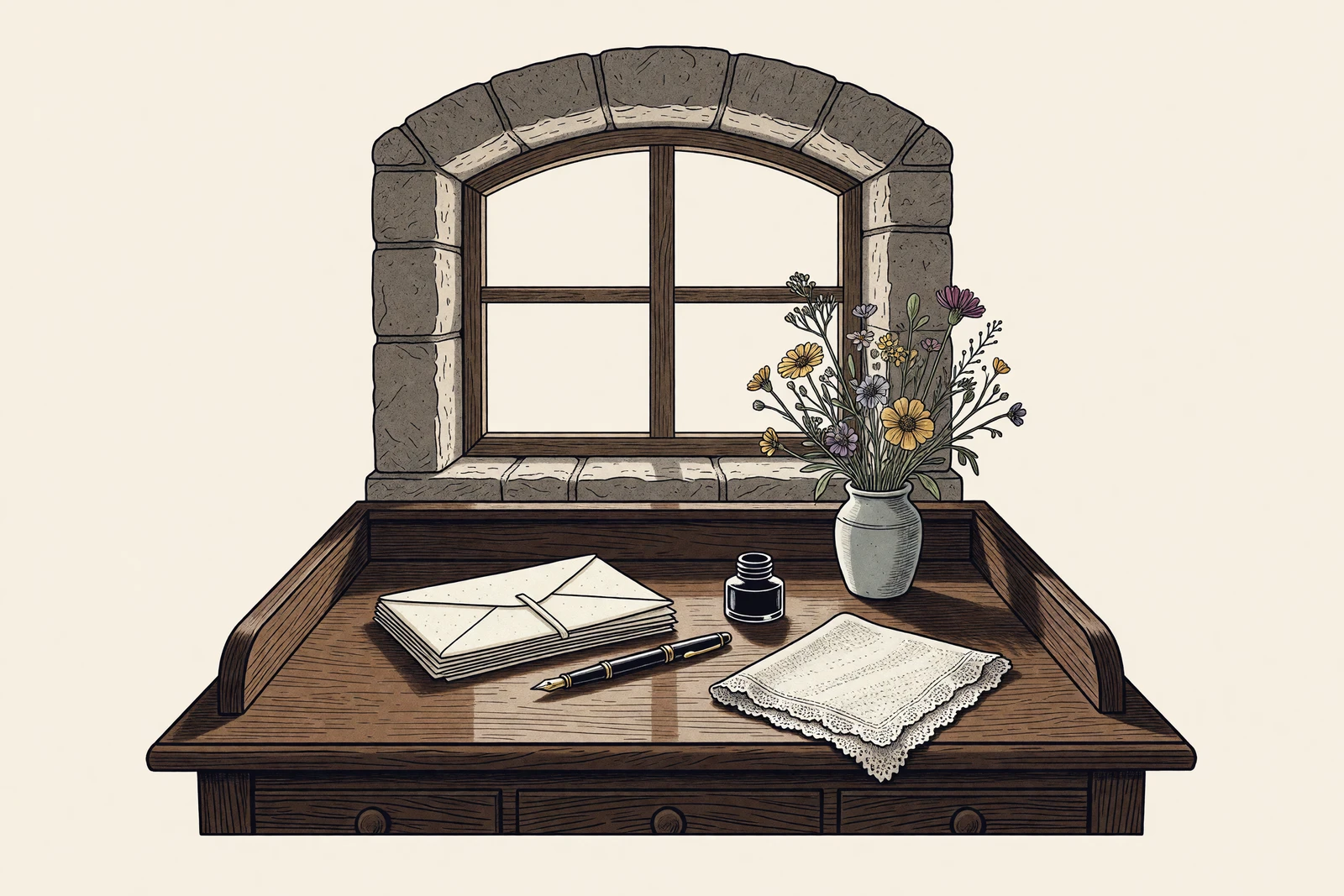 Modern illustration for digital edition: Girls