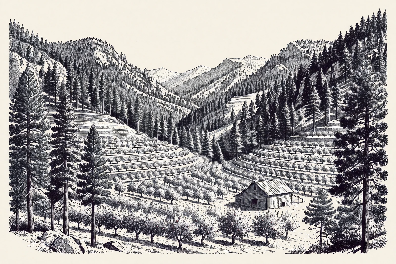Modern illustration for digital edition: Mountain Park