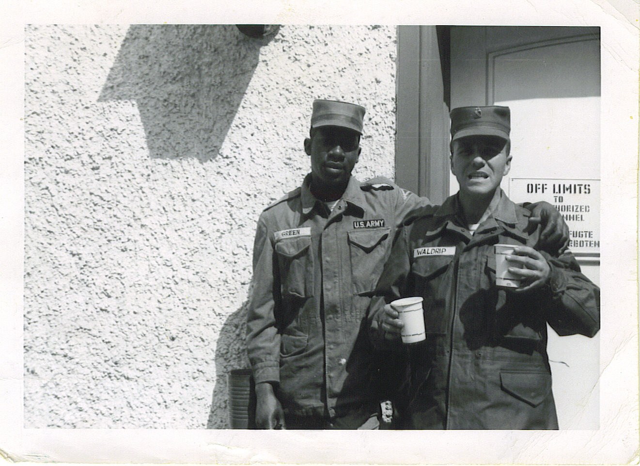 Marvin Waldrip in patrol cap and fatigue shirt with Waldrip nametape